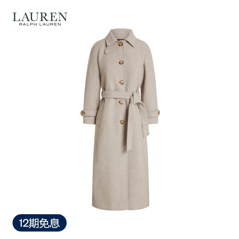 Lauren/Ralph Lauren Women's Clothing 2026 Winter Belted Twill Trench Coat Rl63379