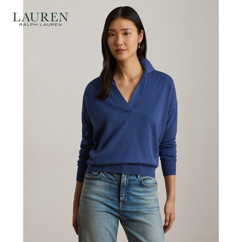 Lauren/Ralph Lauren Women's 2026 Early Autumn Loose Fit Polo Knit Sweater Rl63247 Lauren/Ralph Lauren Women's 2026 Early Autumn Loose Fit Polo Knit Sweater Rl63247