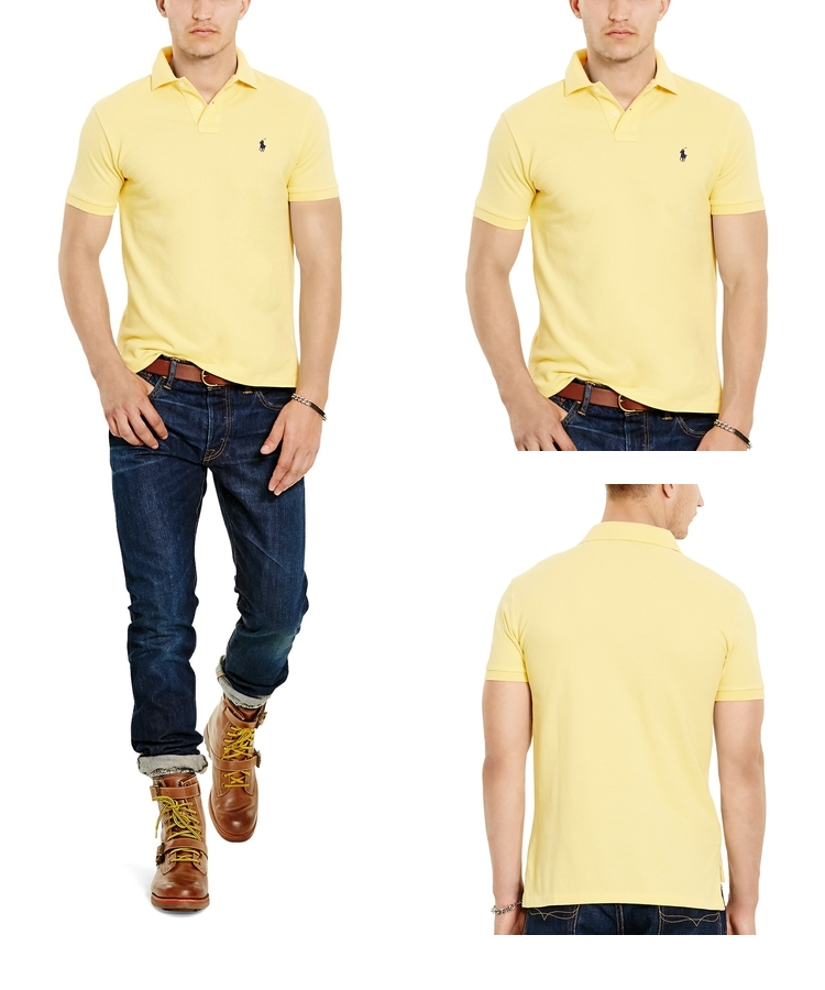 Áo thun polo Ralph Lauren nam 2019 mùa xuân phiên bản mỏng tùy chỉnh lưới áo sơ mi RL10921 - Polo áo polo nam hàng hiệu