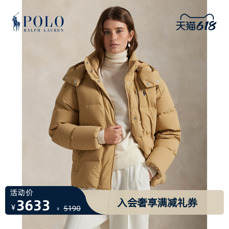 Ralph Lauren/Ralph Lauren Women's Classic Loose Fit Quilted Hooded down Jacket Rl27449 Ralph Lauren/Ralph Lauren Women's Classic Loose Fit Quilted Hooded down Jacket Rl27449