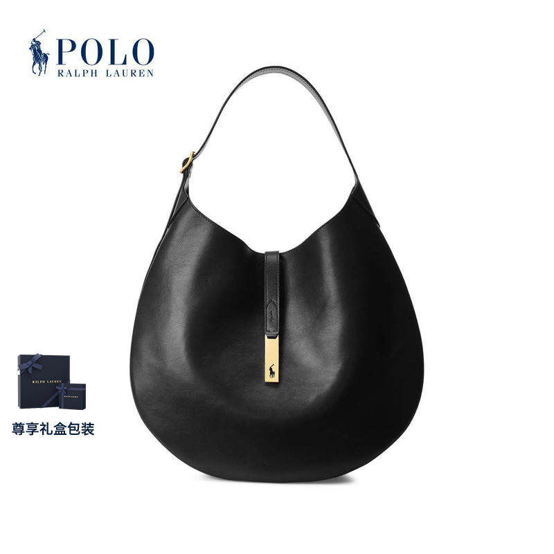 【Polo Id】Ralph Lauren/Ralph Lauren Women's Leather Large Shoulder Bag 【Polo Id】Ralph Lauren/Ralph Lauren Women's Leather Large Shoulder Bag