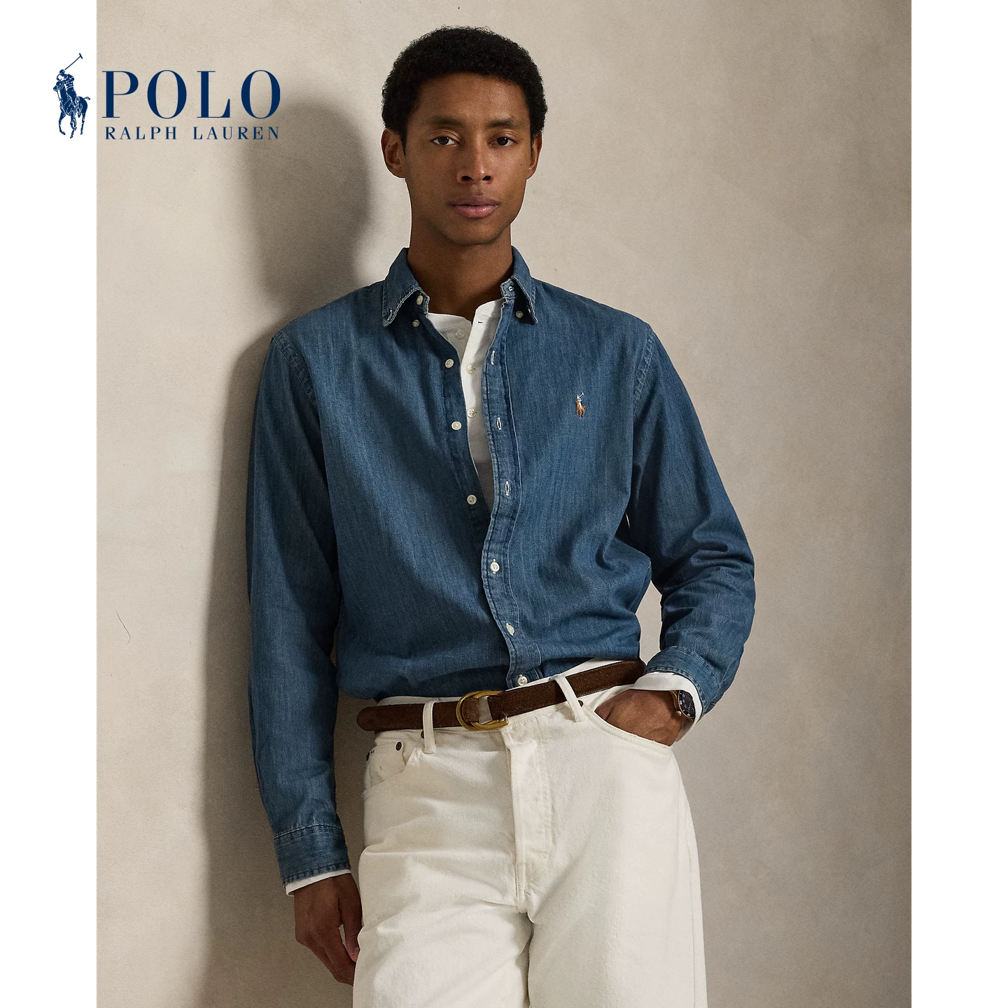 Классическая джинсовая рубашка Ralph Lauren, крой