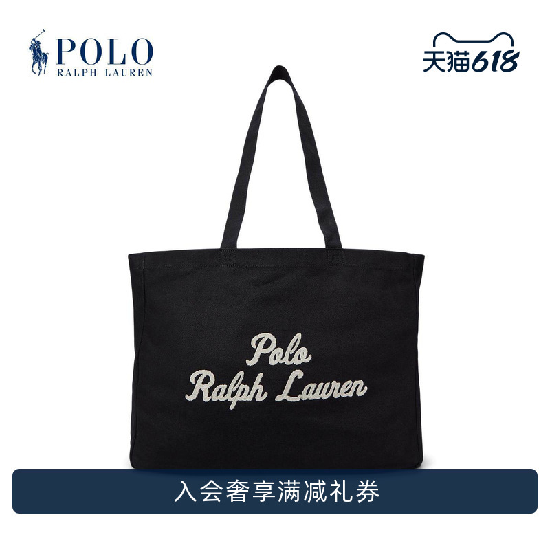 Ralph Lauren/Ralph Lauren Unisex 2026 Spring Embroidered Canvas Tote Bag Rl54272