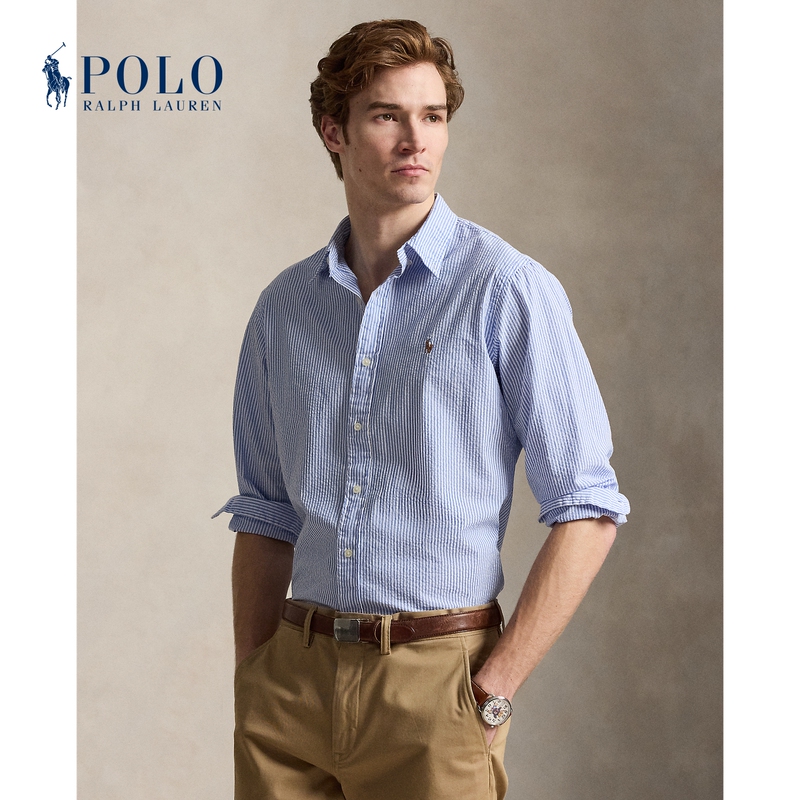 Ralph Lauren/Ralph Lauren Men's Classic Cotton Seersucker Striped Shirt Ralph Lauren/Ralph Lauren Men's Classic Cotton Seersucker Striped Shirt