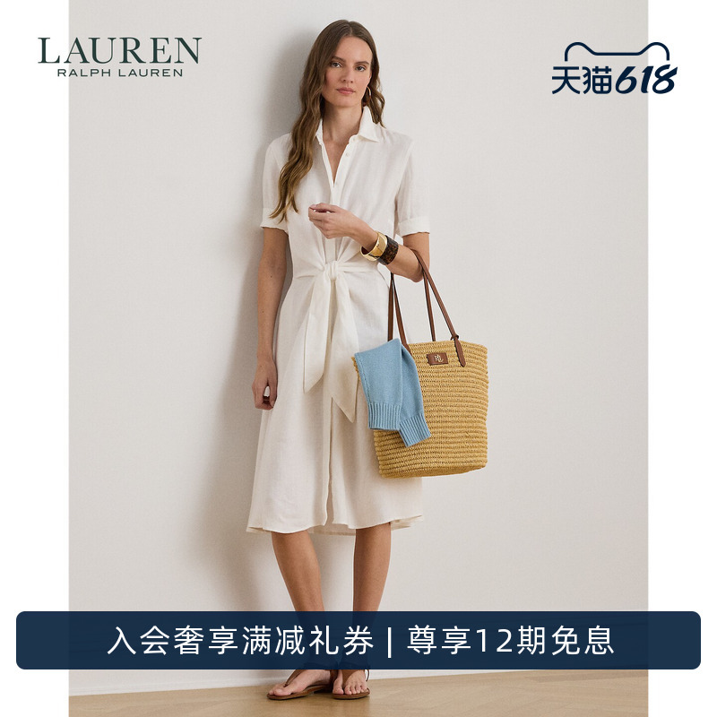 Lauren/Ralph Lauren Women's 2026 Early Spring Linen Shirt-Style Dress Rl62963