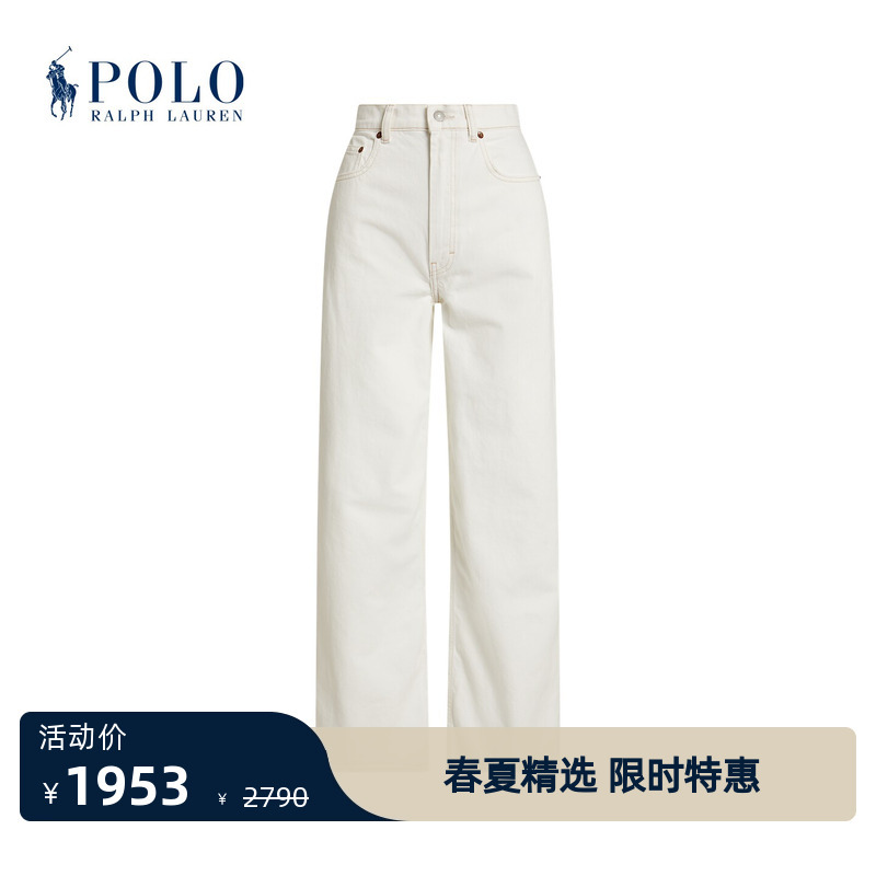 Ralph Lauren/Ralph Lauren Women's Clothing 26 Summer Loose Fit Wide Leg Cotton Jeans Rl27911 Ralph Lauren/Ralph Lauren Women's Clothing 26 Summer Loose Fit Wide Leg Cotton Jeans Rl27911