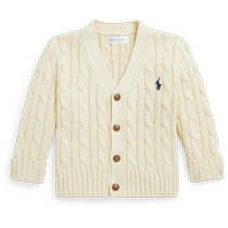 Ralph Lauren Ralph Lauren baby 24 autumn cable knitted cotton V-neck knitted cardigan RL41886