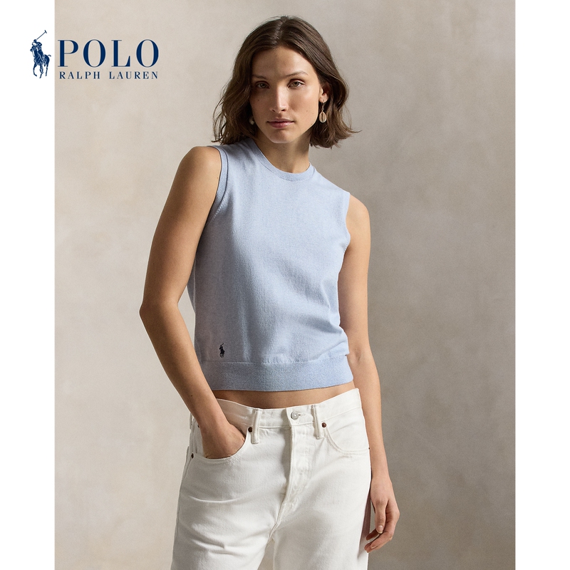Ralph Lauren/Ralph Lauren Women's Spring 26 Sleeveless Round Neck Sweater Rl27688
