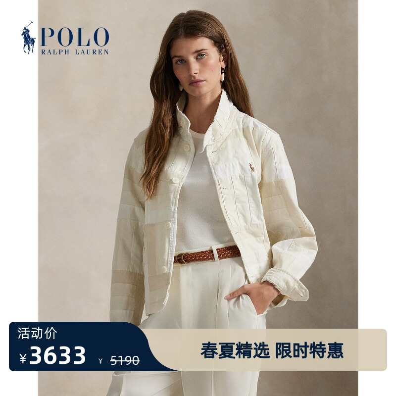 Ralph Lauren/Ralph Lauren Women's Classic Loose Fit Patchwork Cotton Half-Turtleneck Jacket Ralph Lauren/Ralph Lauren Women's Classic Loose Fit Patchwork Cotton Half-Turtleneck Jacket