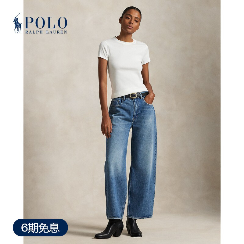 Ralph Lauren/Ralph Lauren Women's Classic Loose Fit Cotton Wide-Leg Jeans