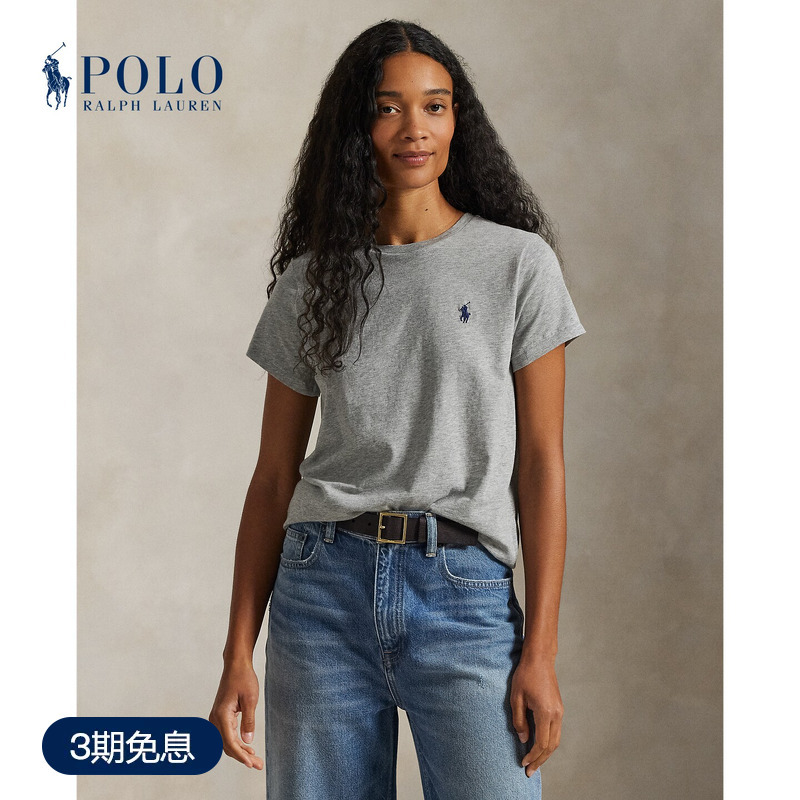 Ralph Lauren/Ralph Lauren Women's Classic Cotton Jersey Crew Neck T-Shirt Rl27979