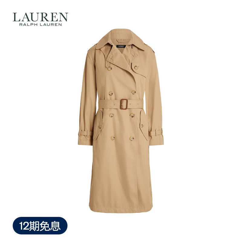 Lauren/Ralph Lauren Women's 26Th Autumn Double-Breasted Twill Cotton Trench Coat Rl63364