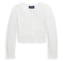 Ralph Lauren Girls Spring 24 mesh cotton knitted cardigan RL41535
