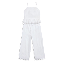 Ralph Lauren Girls 24 Spring Embroidered Cotton Top and Pants Set RL41701