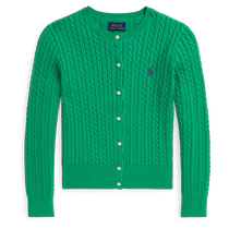 Ralph Lauren Girls Autumn 24 Cable Knitted Cotton Knitted Cardigan RL41946
