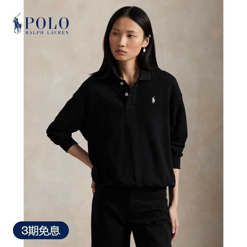 Ralph Lauren/Ralph Lauren Women's Classic Loose Fit Fleece Long Sleeve Polo Shirt Rl27423