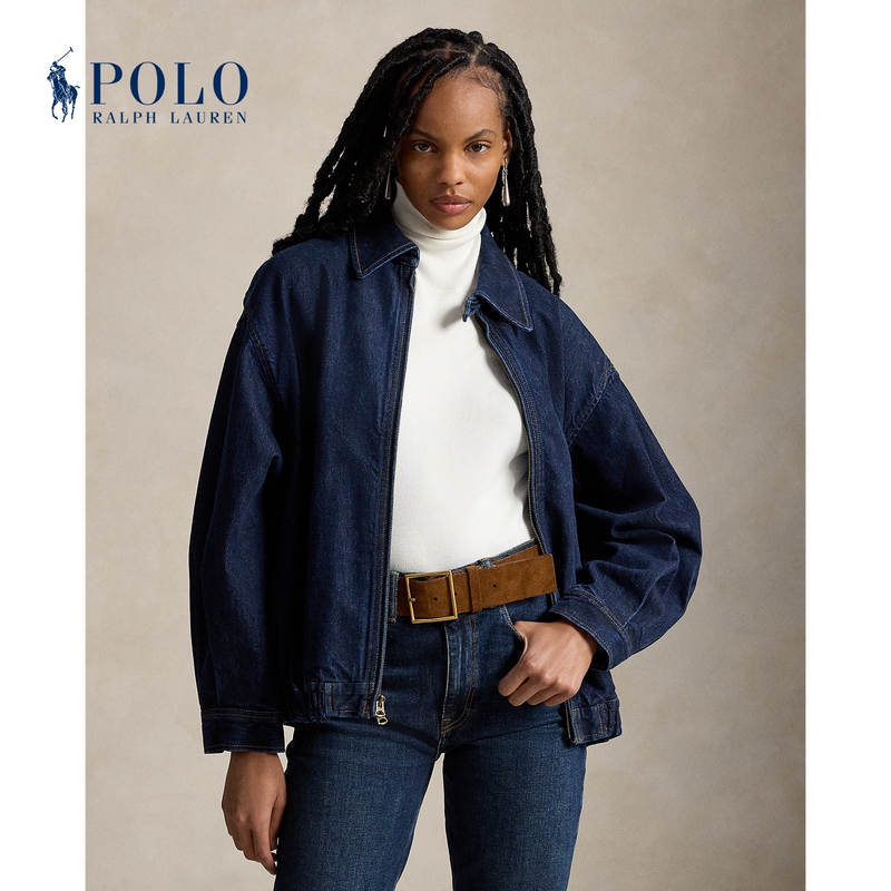 Ralph Lauren/Ralph Lauren Women's Clothing 26 Autumn Loose Fit Denim Cotton Zipper Jacket Rl28417