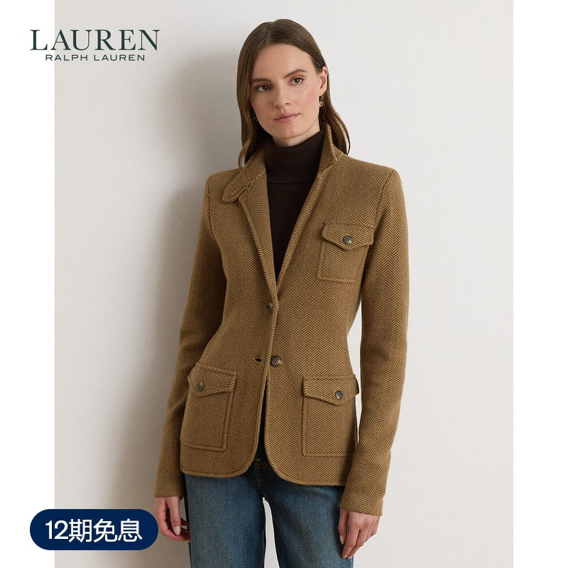 Lauren/Ralph Lauren Women's Fall 26 Herringbone Knit Sweater-Style Blazer Rl63312