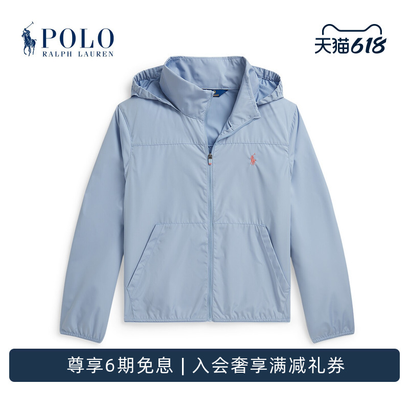 Ralph Lauren/Ralph Lauren Boys' 26 Spring Packable Water-Repellent Hooded Jacket Rl44298