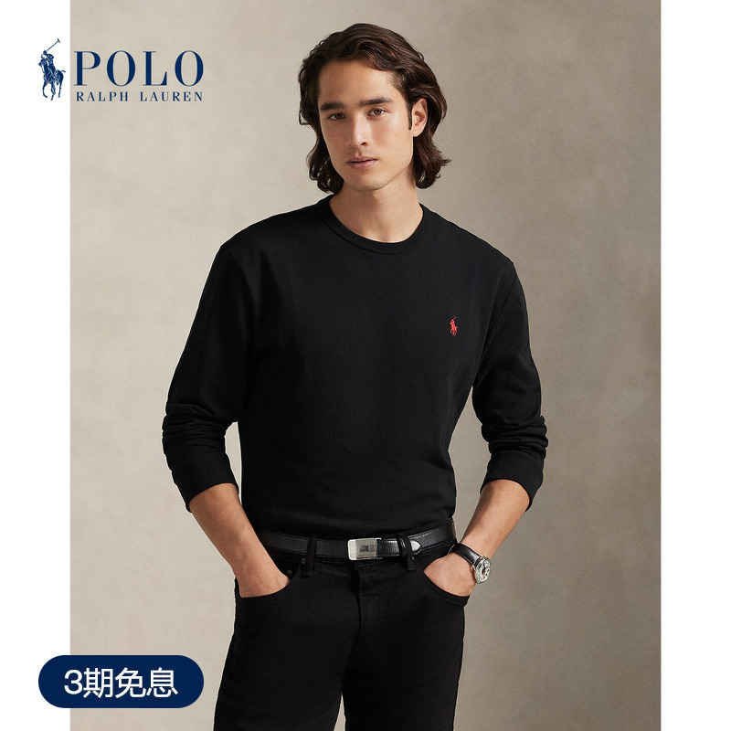 Ralph Lauren/Ralph Lauren Men's Classic Edition Plain Knit Cotton Long Sleeve T-Shirt Rl13770 Ralph Lauren/Ralph Lauren Men's Classic Edition Plain Knit Cotton Long Sleeve T-Shirt Rl13770