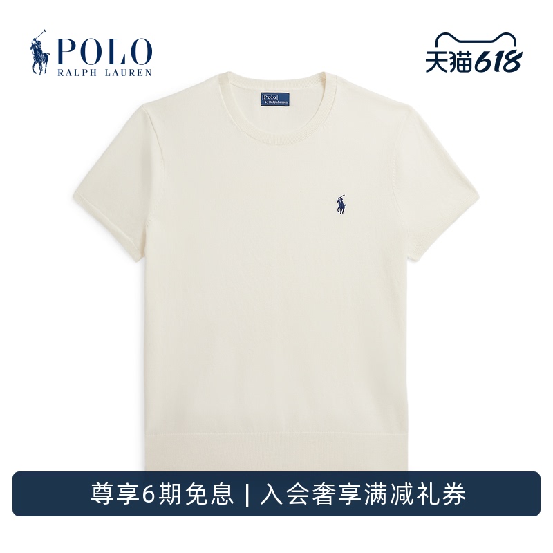 Ralph Lauren/Ralph Lauren Women's Classic Slim Fit Short Sleeve Crew Neck Knit Sweater