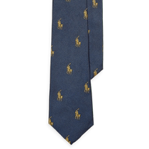 Ralph Lauren Boys Classic Polo Pony Mark Mulberry Silk Tie RL41782