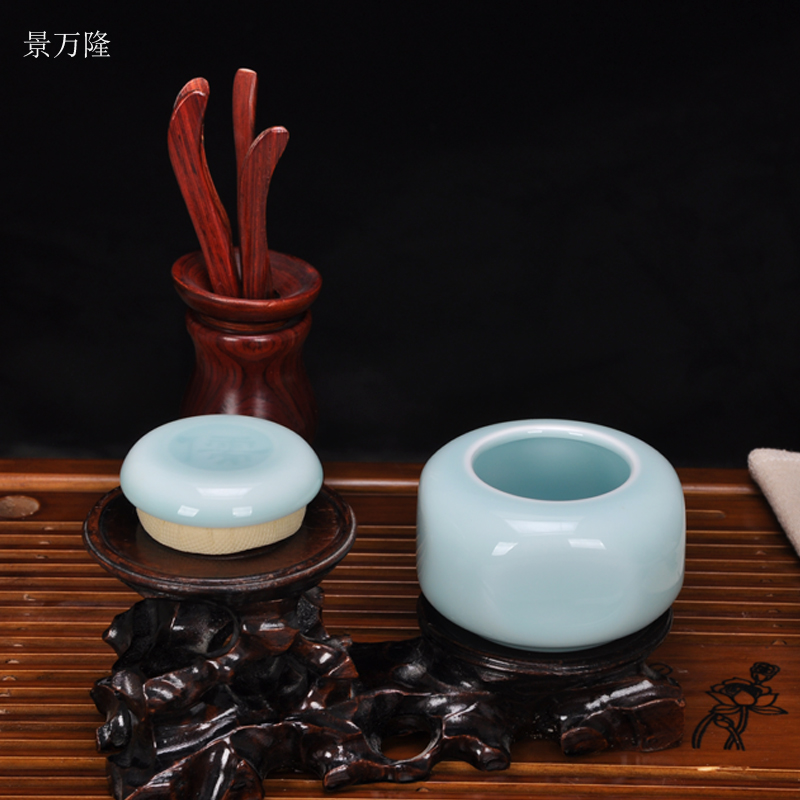 Jingdezhen ceramic seal tea pot cylinder puer tea bucket cylinder small POTS box store receives furnishing articles kunfu tea