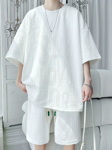 Летний спортивный костюм, шорты, мужские штаны, изысканный стиль, большой размер, короткий рукав