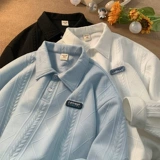 Tide, осенний корейский свитшот, куртка для влюбленных, воротник поло, оверсайз