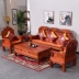 Cổ sofa gỗ kết hợp sofa Nam Elm phong cách Trung Quốc rắn gỗ cổ đồ nội thất voi đầu sofa phòng khách sofa - Ghế sô pha