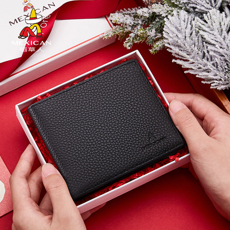 Scarecrow Men's Wallet 2022 New Leather Short Wallet Card Holder Men's Tide Brand Small Youth Birthday Gift