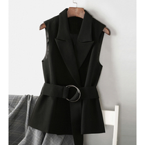 Charlene suit vest female 2021 new spring and autumn models outside the tide metal buckle black belt horse clip 855