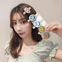 South Korea Net red ins Crystal hairclip girl sweet smile face hair card simple and fresh wild bangs hair jewelry ~