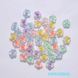 Аксессуар, прозрачные матовые аксессуары, акриловые бусы, бусины, серьги ручной работы, DIY, в цветочек