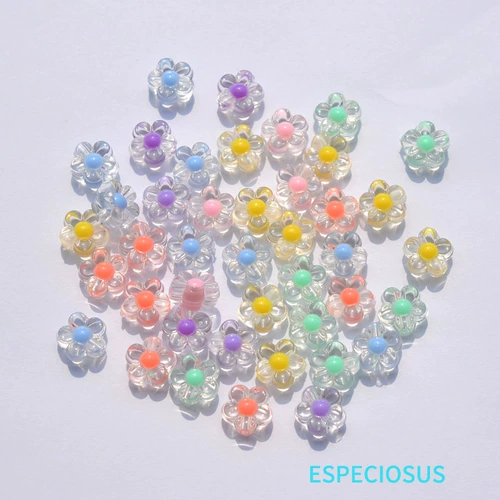 Аксессуар, прозрачные матовые аксессуары, акриловые бусы, бусины, серьги ручной работы, DIY, в цветочек