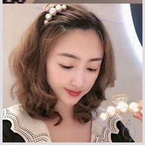 Pearl hairpin one-word clip on the back of the head Korean clip Simple headdress hairpin cute top clip girl side clip