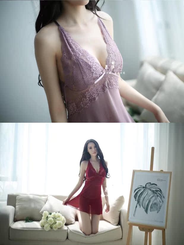 Đồ ngủ gợi cảm cực quyến rũ trong suốt backless ren sling váy ngủ phục vụ nhà phù hợp với nữ mùa xuân và mùa hè đồ lót gợi cảm shop váy đẹp