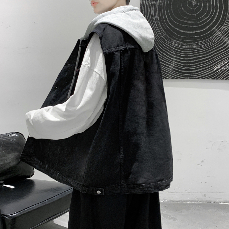 Denim Jacket Sleeveless Trendy Brand Men's Vest Waistcoat Workwear High School Student Youth Spring and Autumn Jacket Denim Jacket Sleeveless Trendy Brand Men's Vest Waistcoat Workwear High School Student Youth Spring and Autumn Jacket