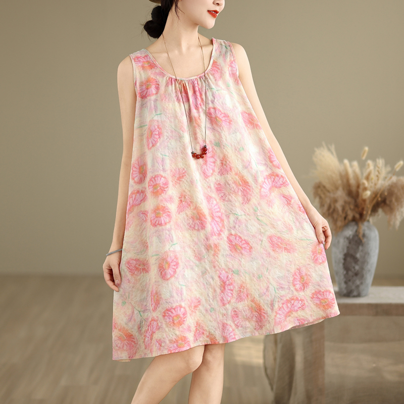 Artistic Style Summer Short Sweet Age-Reducing Cotton and Linen Nightgown Vest Dress for Women, Loose and Thin, Suitable for Wearing Outside, Home Sleep Dress Artistic Style Summer Short Sweet Age-Reducing Cotton and Linen Nightgown Vest Dress for Women, Loose and Thin, Suitable for Wearing Outside, Home Sleep Dress