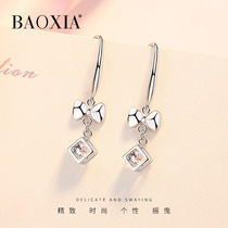 Girl knot earrings female sterling silver earrings 2020 New Tide earrings thin fashion temperament long earrings gift