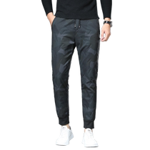 Camouflage down pants mens outer wear cotton pants mens autumn and winter warm white duck down thickened slim mens sports pants
