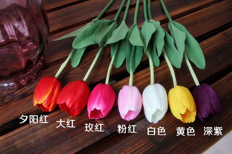 Nhà máy trực tiếp hoa lụa bán buôn mô phỏng hoa tulip để bàn hiển thị trang trí hoa đơn hoa tulip giả - Hoa nhân tạo / Cây / Trái cây hoa giả treo tường
