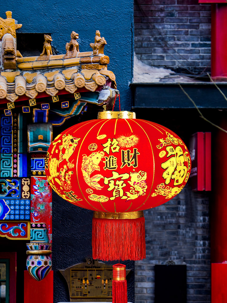 Red lantern lamp chandelier Chinese style hanging door Outdoor New Year High-end Spring Festival Balcony interior decoration