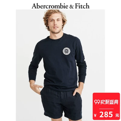 Áo thun đính tay dài tay áo của nam Abercrombie & Fitch 204313 AF áo thun 3 lỗ nam Áo phông dài
