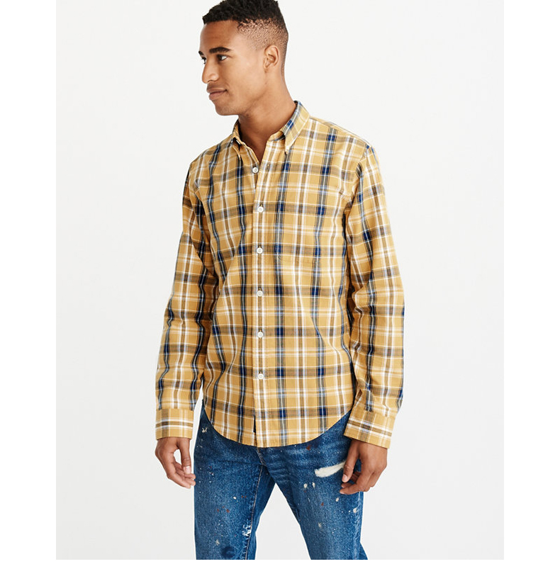 Áo sơ mi nam Abercrombie & Fitch dành cho nam giới áo sơ mi trắng tay ngắn