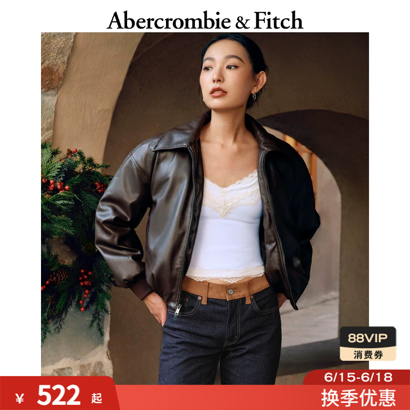 Af American Retro Trendy Fashion Pilot Pu Leather Jacket Cotton Coat 25 Autumn and Winter Women's Clothing 144-5288