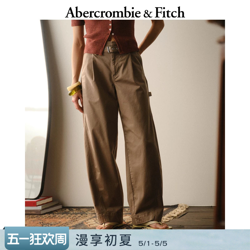 Af American Retro Style Workwear Pants with Belt, Casual Long Pants, New Women's Fashion for Spring/Summer 26, 156-6290