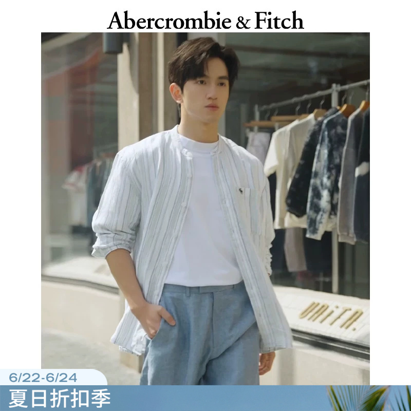 Af Classic Little Elk Pattern American Retro Relaxed Old Money Style Linen Shirt 26 Summer Men's Clothing 125-6347 Af Classic Little Elk Pattern American Retro Relaxed Old Money Style Linen Shirt 26 Summer Men's Clothing 125-6347