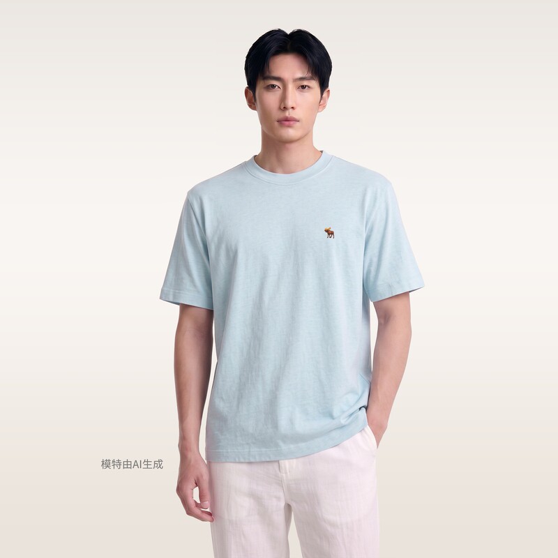 Футболка Abercrombie & Fitch небесно-голубая, XXL