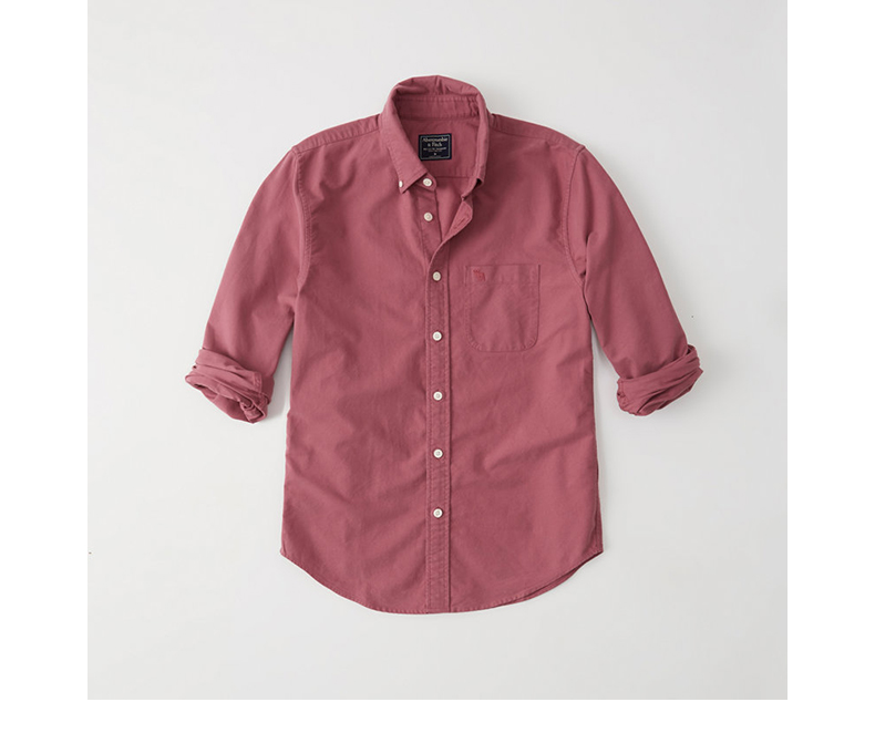 Logo quần áo nam Abercrombie & Fitch Áo sơ mi Oxford 213479-1 AF áo sơ mi nam cao cấp hàng hiệu
